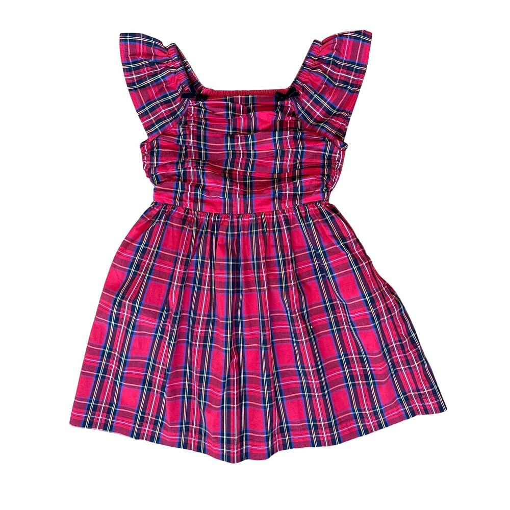 Crewcuts J.Crew Girls Dress Red Plaid Smocked Cotton Poplin Size 8